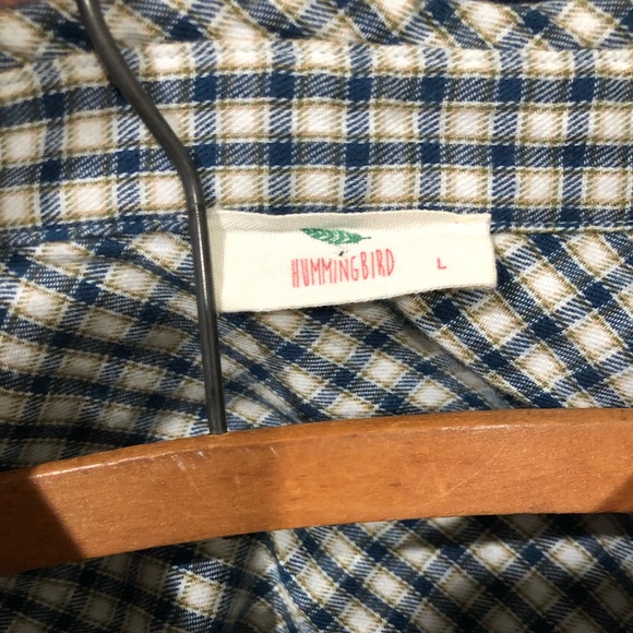 HUMMINGBIRD Ombré plaid shirt size large - Picture 3 of 5